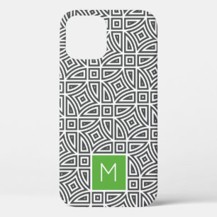 Aangepaste monogram Abstracte patroontelefoongeval iPhone 12 Pro Hoesje