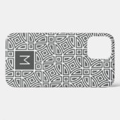 Aangepaste monogram Abstracte patroontelefoongeval Case-Mate iPhone Case (Achterkant (horizontaal))