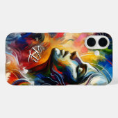 Aangepaste Monogram Abstracte Vrouw Portret Telefo Case-Mate iPhone Case (Achterkant (horizontaal))