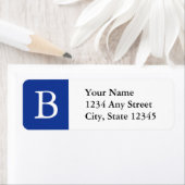 Aangepaste monogram Adresetiketten blauw & wit Etiket (Insitu)