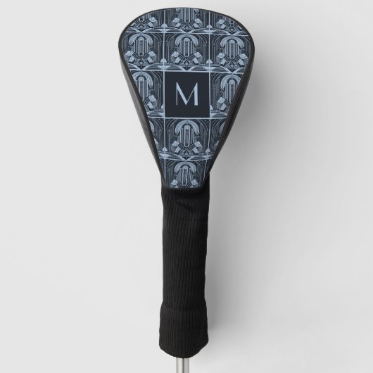 Aangepaste Monogram Art Deco Golfheadcover (Voorkant)