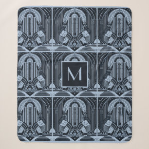 Aangepaste Monogram Art Deco Sherpa Deken