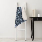 Aangepaste Monogram Art Deco Sherpa Deken (In situ)