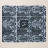 Aangepaste Monogram Art Deco Sherpa Deken (Voorkant (horizontaal))