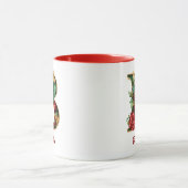 Aangepaste  Monogram B Kerst Rood Goud Mok (Midden)