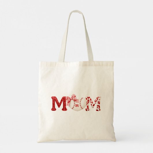 Aangepaste Monogram Baseball Moeder Tote Bag (Achterkant)