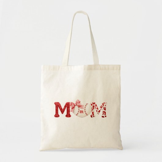 Aangepaste Monogram Baseball Moeder Tote Bag (Voorkant)