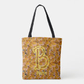 Aangepaste monogram beginletter naam Schattige rub Draagtas (Achterkant)