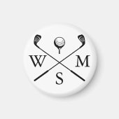Aangepaste monogram beginletters zwart en wit magneet (Voorkant)
