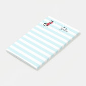 Aangepaste monogram bewerkbare J tekst rode bloem Post-it® Notes (Schuin)