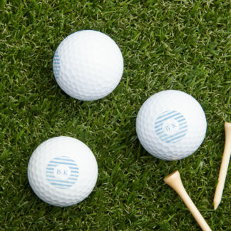 Aangepaste Monogram Blauw Gestreepte Golfballen