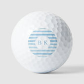 Aangepaste Monogram Blauw Gestreepte Golfballen (Voorkant)