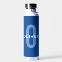Aangepaste Monogram Blauw Wit Naam