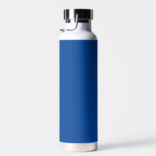 Aangepaste Monogram Blauw Wit Naam Waterfles (Rechts)