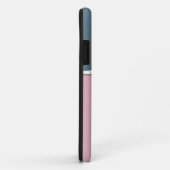 Aangepaste monogram blauwe en roze textuur telefoo Case-Mate iPhone case (Achterkant/rechts)
