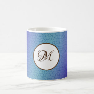 Aangepaste Monogram Blauwe Paarse mok