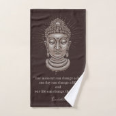 Aangepaste monogram Boeddha Quote-handdoekset Bad Handdoek (Handdoek)
