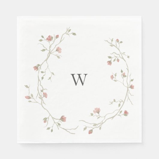 Aangepaste monogram Bohemian Wedding Napkin Servet (Voorkant)