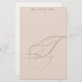 Aangepaste monogram briefpapier (Voorkant / Achterkant)