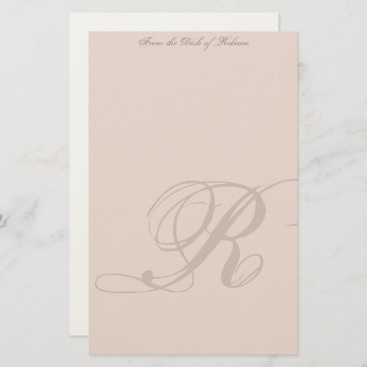 Aangepaste monogram briefpapier (Voorkant / Achterkant)