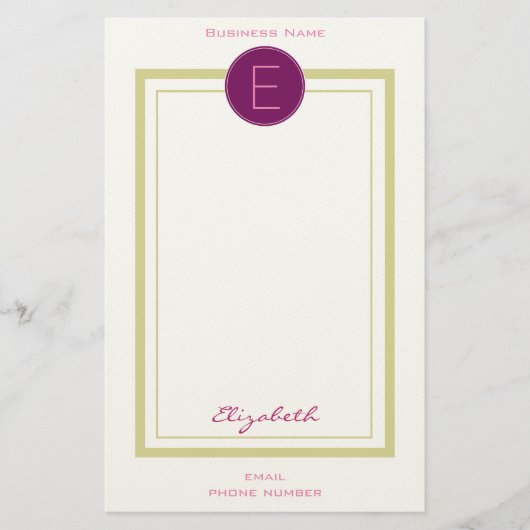 Aangepaste monogram briefpapier (Voorkant)