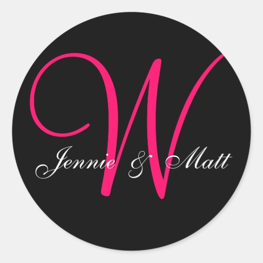 Aangepaste Monogram bruid bruidegom namen Stickers (Voorkant)