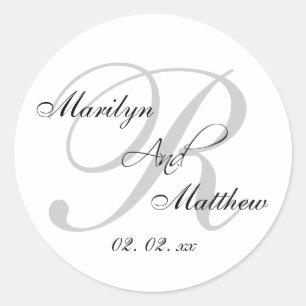 Aangepaste Monogram bruiloft gunst Sticker