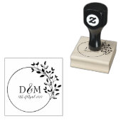 Aangepaste Monogram Bruiloft Merk Logo Wood Art Rubberstempel (Gestempeld)