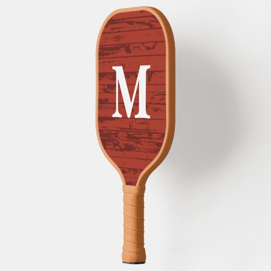 Aangepaste Monogram Bruin en Oranje Pickleball Paddle (Links)