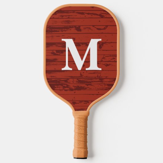 Aangepaste Monogram Bruin en Oranje Pickleball Paddle (Achterkant)