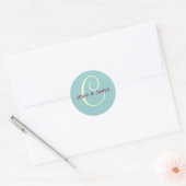 Aangepaste Monogram C bruiloft gunst & envelop Sti Ronde Sticker (Envelop)