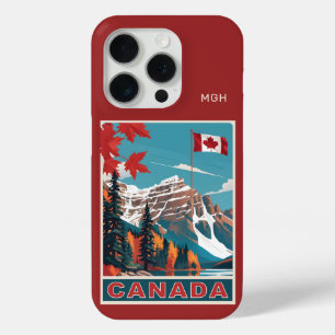 Aangepaste Monogram Canada Reizen Poster iPhone 15 Pro Case