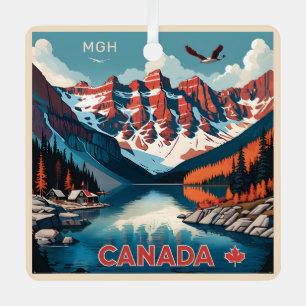 Aangepaste Monogram Canada Reizen Poster Metalen Ornament