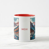 Aangepaste Monogram Canada Reizen Poster Mok (Midden)