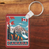 Aangepaste Monogram Canada Reizen Poster Sleutelhanger (Achterkant)
