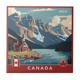 Aangepaste Monogram Canada Reizen Poster Tegeltje