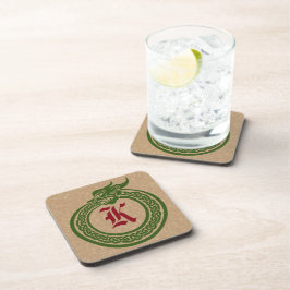 Aangepaste monogram Celtic Style Ouroboros Bier Onderzetter