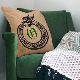 Aangepaste monogram Celtic Style Ouroboros Kussen