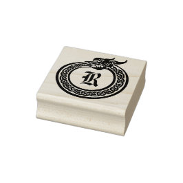 Aangepaste monogram Celtic Style Ouroboros Rubberstempel