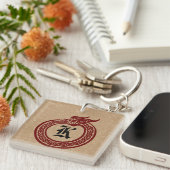 Aangepaste monogram Celtic Style Ouroboros Sleutelhanger (Voorkant Rechts)