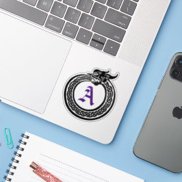 Aangepaste monogram Celtic Style Ouroboros Sticker