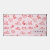 Aangepaste Monogram Charming Girly Cherry Strawber Bureaumat (Voorkant)