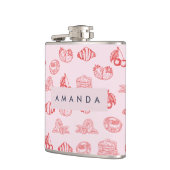 Aangepaste Monogram Charming Girly Cherry Strawber Heupfles (Links)