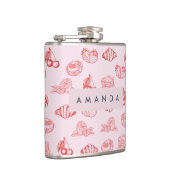 Aangepaste Monogram Charming Girly Cherry Strawber Heupfles (Rechts)