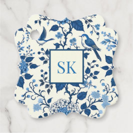Aangepaste Monogram Chinoiserie Chic, Hydrangeas Bedankjes Labels