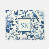 Aangepaste Monogram Chinoiserie Chic, Hydrangeas Deurmat (Voorkant)