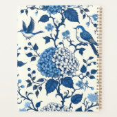 Aangepaste Monogram Chinoiserie Chic, Hydrangeas Planner (Achterkant)