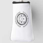 Aangepaste monogram Club Datum Zwart-wit Golfheadcover (Draai 90)