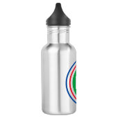 Aangepaste monogram Concentric Circles Modern Waterfles (Links)