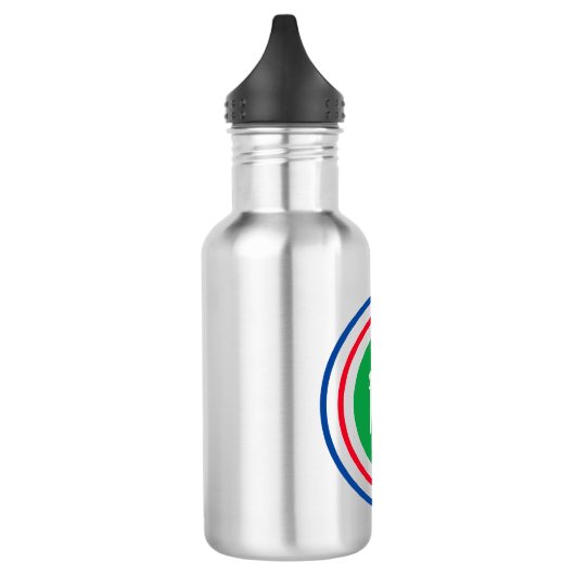Aangepaste monogram Concentric Circles Modern Waterfles (Links)
